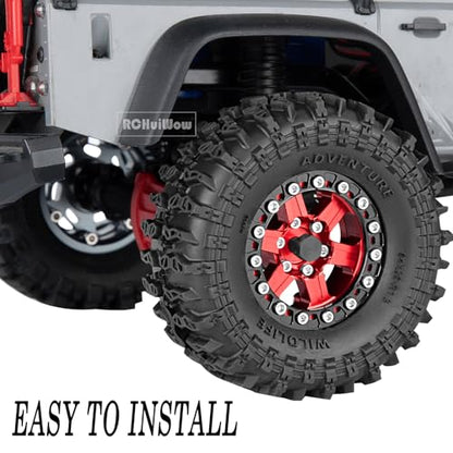 1.3" RC Crawler Tire Skins,Multi-Terrain Soft Sticky Rubber Tires(64 * 26mm) for TRX4 SCX24 FCX24 Ascent-18 1/18 1/24 Off-Road RC Car Upgrade Parts,4PCS (Style B) - style: StyleB(4PCS)