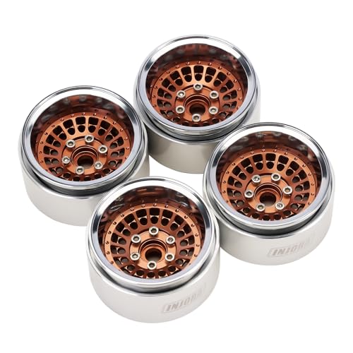 INJORA Turbine 1.9" Aluminum Wheel Offset -10mm for 1/10 RC Crawler(Bronze) - color: Bronze