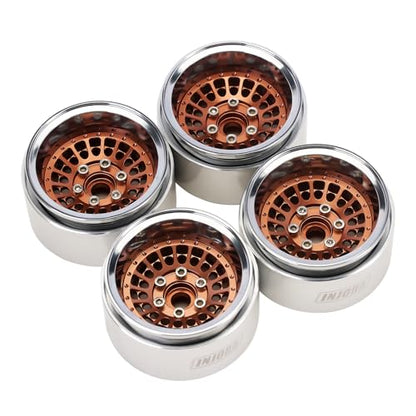 INJORA Turbine 1.9" Aluminum Wheel Offset -10mm for 1/10 RC Crawler(Bronze) - color: Bronze