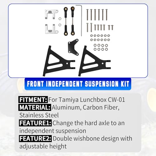 Front Suspension Kit for Tamiya Lunch Box CW-01 RC Car | Fits Tamiya Lunch Box CW-01, Front Independent Suspension, Upgrade Performance, Durable Components, Easy Installation