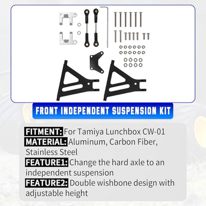 Front Suspension Kit for Tamiya Lunch Box CW-01 RC Car | Fits Tamiya Lunch Box CW-01, Front Independent Suspension, Upgrade Performance, Durable Components, Easy Installation