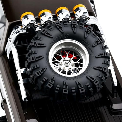 Aluminum Roll Bar with 4 LED Light Bar Roof Lamp Set for 1/18 TRX4M F-150 High Trail Crawler Truck,Chrome(2.0 Upgrade Version) - color: Chrome