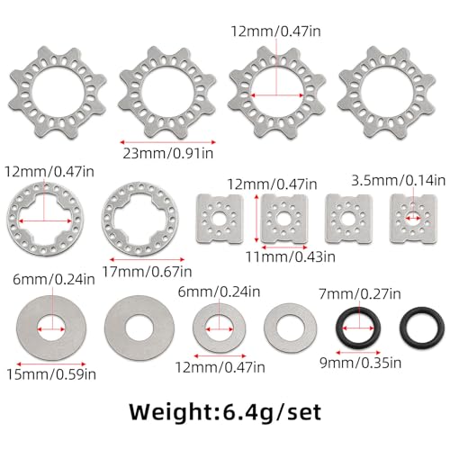 Front Rear Universal Diff Gear and Limited Slip Diff Plates RC Upgrade Part for ARRMA 1/8 Typhon Kraton EXB V5 V6 Outcast Notorious Talion 6S BLX EXB 1/7 Big Rock Mojave EXB Differential Gear Set