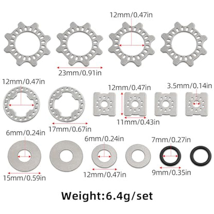 Front Rear Universal Diff Gear and Limited Slip Diff Plates RC Upgrade Part for ARRMA 1/8 Typhon Kraton EXB V5 V6 Outcast Notorious Talion 6S BLX EXB 1/7 Big Rock Mojave EXB Differential Gear Set