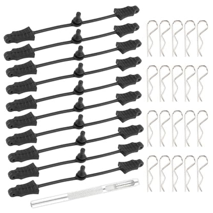 20-Pack 0.7mm RC Cars Body Clips with 10 Pieces Pull Tabs for Universal 1/24 1/28 1/36 Scale Micro Trucks SCX24 Remote Control Trucks & 1 PCS Hole Puncher Reamer for RC Body Shell Drills Tool - color: 0.7mm