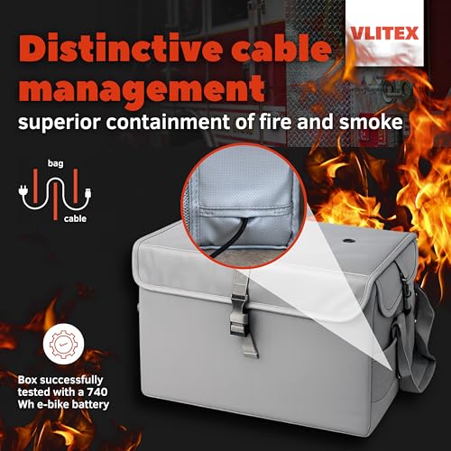 Lithium Battery Storage Box XL (Extra Large) | Engineered in Germany | Fireproof E-Fiberglass & Silicone Fabric | Certified Lipo Safe Bag Container