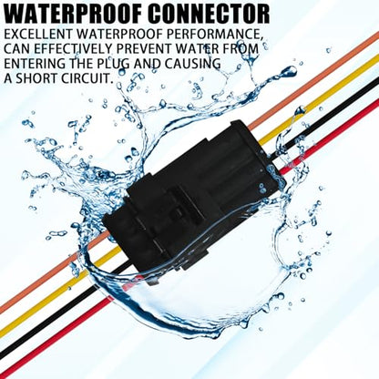 4 Pin 18 AWG Waterproof Electrical Wire Connector Kit, Push-in Quick Wire Connector with Male/Female Plugs & 10cm Pigtails, 1.5mm Series Terminal Plug for Car, Truck, Boat (5 Pack) - size: 4 Pin-5pack