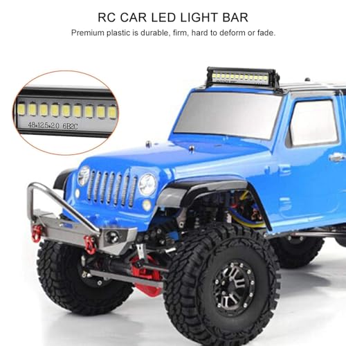 RC Crawler LED Light Bar, 55mm LEDs Lamp Upgrade Parts for 1/10 Remote Control Car Part