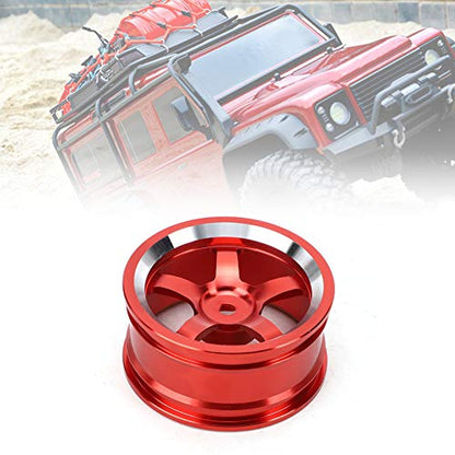 4 Pcs RC Wheel Hub, Aluminum Alloy Wheel Hub Accessory RC Parts Wheels Upgrade Parts Fit for HSP 94123 Touring Drift Car - color: Red