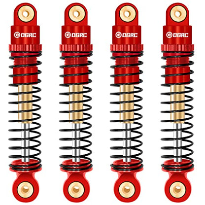 OGRC Shocks Absorber Aluminum Front & Rear Shock Damper RC Shocks for Axial SCX24 C10 JLU Deadbolt Gladiator Bronco Upgrade Parts (Red) - color: Red