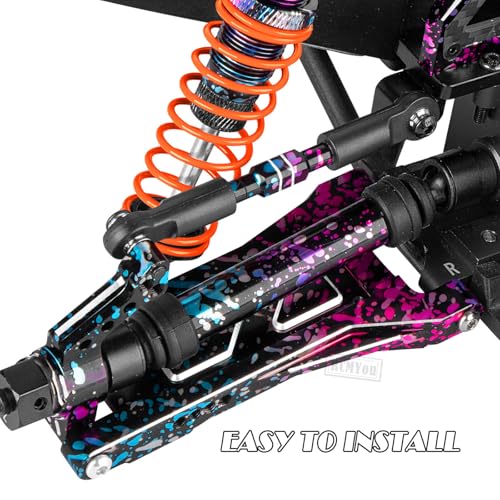 RC Drive Shaft CVD Axles Upgrades Part for 1/10 Slash VXL 4X4,Rustler VXL 4X4,Stampede VXL 4X4,#45 Steel Front Rear Driveshaft with Hex,Colorful - color: Colorful - Upgrades