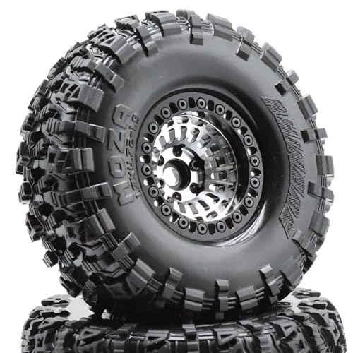 GOTECK RC Rims 1.9 Inch Beadlock Wheel Negative Offset -10mm CNC Aluminum Wheel Rim Wheel Hub 4pcs-Set for Axial SCX10 Pro TRX4 VS4-10 Gen8 RC4WD 1/10 RC Crawler Car - color: Gs11