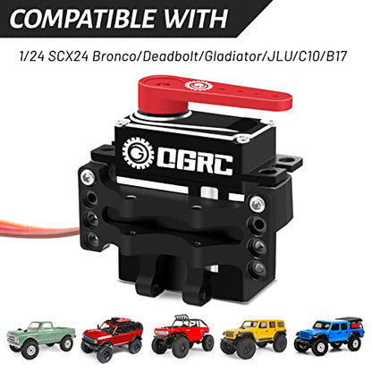 OGRC SCX24 Servo Steering Servo with Brass Servo Mount and Servo Horn | 7.5KG Coreless Digital Servo IP66 Waterproof Metal Servo 1/24 RC Crawler Upgrade Parts for Axial SCX24