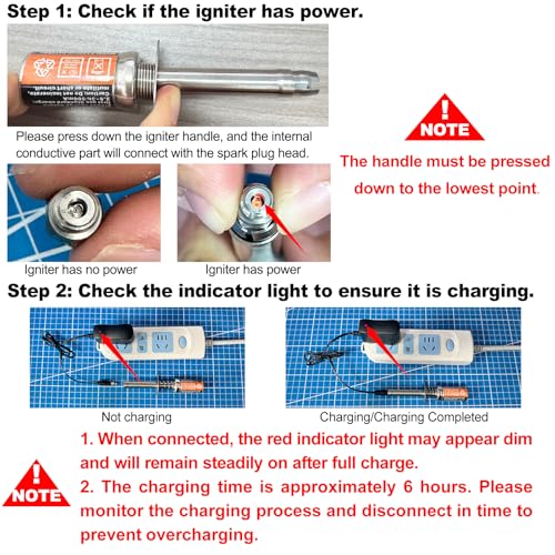 OGRC RC 1/8 1/10 Nitro Engine Nitro Glow Plug Igniter Starter Tools | RC Igniter Starter with Battery Charger for HSP Redcat RC Buggy Truck Models