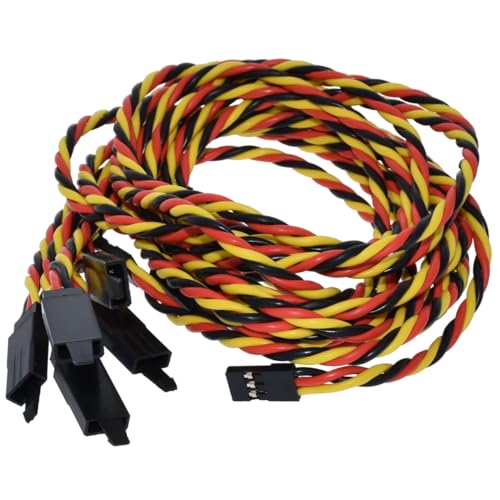 BackBayRC - 20awg Twisted Servo Extension Cable w/Safety Clip - 100 Strands for RC Vehicles, Drones, E-Bikes - 8 Lengths / 5 Wires per Pack (75CM / 30in) - style: 75CM / 30in
