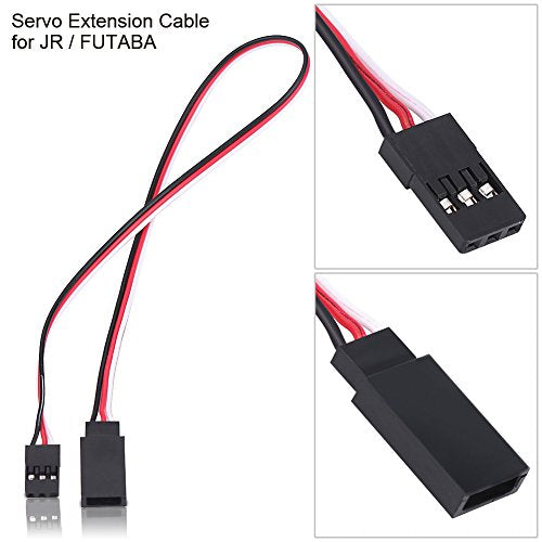 5Pcs Servo Extension Cables for JR/FUTABA RC – 30cm Silicone Wire with 3-Pin Male to Female Connectors