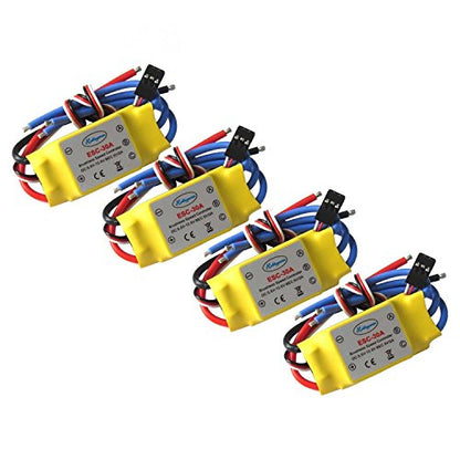 30A Brushless Speed Controller ESC for RC Helicopter Airplane Multirotor(Pack of 4) - size: 4pcs