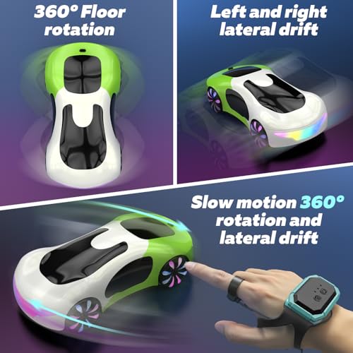 Gesture Sensing Remote Control Car - 2.4GHz Drift RC Stunt Car with Light Spray & Music,360° Rotate Hobby RC Cars Toy for Kids 8-12