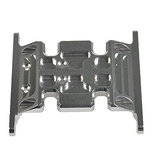 RC Car Aluminum Alloy Center Transmission Skid Plate Mount Gearbox Mount Base Compatible with Axial SCX10 90047 Wrangler 1/10 RC Crawler Car Upgraded Parts (Silver) - color: Silver
