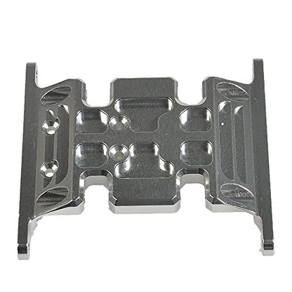 RC Car Aluminum Alloy Center Transmission Skid Plate Mount Gearbox Mount Base Compatible with Axial SCX10 90047 Wrangler 1/10 RC Crawler Car Upgraded Parts (Silver) - color: Silver