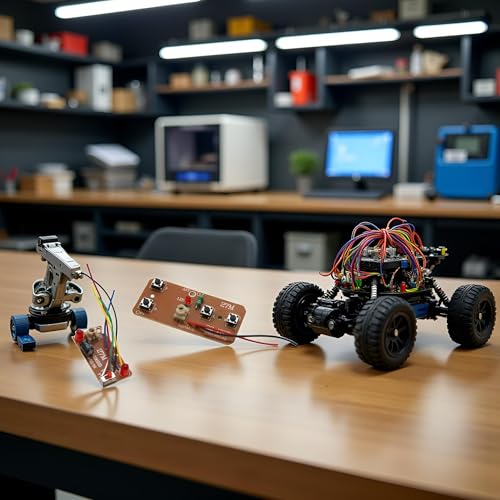 Jowxsx 2Pcs 27mhz Four-Way Remote Control Board Two-Way RC Transmitter and Receiver Toy Car Robot Model Accessories for DIY Toys Projects