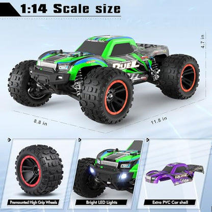 HAIBOXING 1:14 RC Trucks, High-Speed Remote Control Car for Adults | 39KM/H Fast RC Car. 4WD Hobby Monster Truck +2 Shells & 2 Rechargeable Batteries for 40+Min Play.