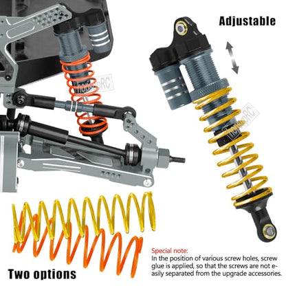 Upgrades Part Front Rear Assembled Full Metal Shocks Aluminum Big Bore RC Shocks Absorber Damper for 1/10 Slash/Rustler/Stampede/Bandit 4X4 4WD 2WD(VXL).Titanium(4PCS) - color: Titanium(4PCS)