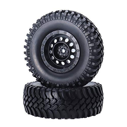REhobby 4PCS 1/10 Scale OD 100MM 1.9inch Wheel Tires 12mm Hex Plastic Hub for 1:10 Tamiya CC01 D90 D110 SCX10 Rock Crawler Car