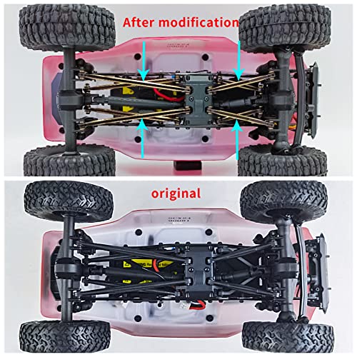 8pcs Aluminum Linkage Rod Arm Set High Clearance Suspension Links for 1/24 Axial Scx24-90081 Deadbolt AXI00004 RC Crawler Car (Black)