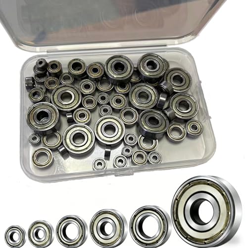 60 PCS 693ZZ/ 623ZZ/ 624ZZ/ 685ZZ/ 687ZZ/ 627ZZ Ball Bearings Assortment Kit, Small Bearings Carbon Steel Deep Groove Bearing, for Furniture Wheel, Roller Skates, 3D Printing and ect —6 Size