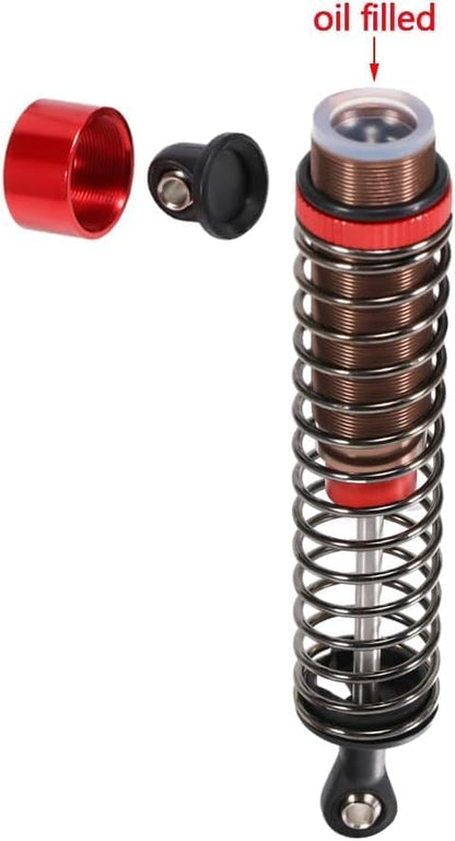 1/10 RC Oil Leakproof Shocks,2Pcs Adjustable Oil Filled Shocks 52mm-120mm for 1/10 RC Buggy Truggy On Road Touring Drift Cars Monster Trucks Upgrade Parts (2pcs 70mm red) - color: 2pcs 70mm red
