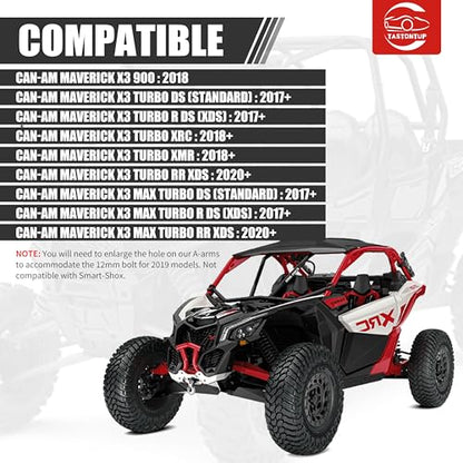 Front Upper & Lower A-Arms for 64" Can-Am Maverick X3 2017+ | 1.5" High Clearance Heavy-Duty 1.25" Steel Suspension Control Arm Kit, Fits X DS / X RC / X MR / MAX Models, Red - size: For 64" Can-Am, style: Front
