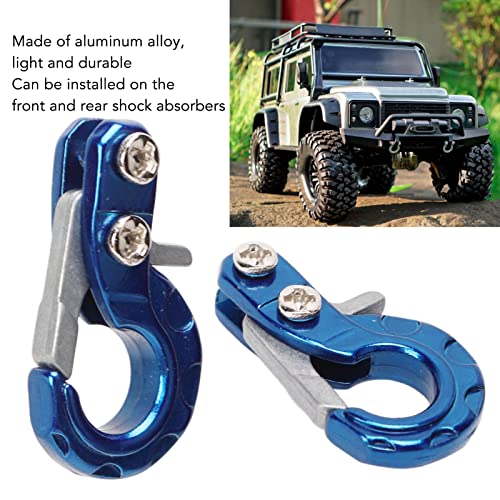 RC Winch Trailer Hook Set 2Pcs, 0.9x0.5in/2.3x1.3cm | Aluminum Alloy | 1/10 Crawler Truck | SCX10 D90 Compatible | Simulation Design | RC Car Accessory(Blue) - color: Blue