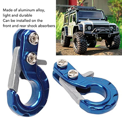 RC Winch Trailer Hook Set 2Pcs, 0.9x0.5in/2.3x1.3cm | Aluminum Alloy | 1/10 Crawler Truck | SCX10 D90 Compatible | Simulation Design | RC Car Accessory(Blue) - color: Blue