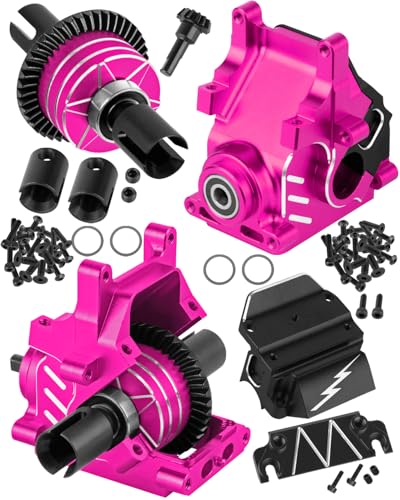 RC F/R Gearbox Case Diff 43t &10t Input Gear Upgrades for 1/8 Kraton/Outcast/Talion 6S BLX EXB,Notorious 6S BLX,1/7 Mojave 6S BLX EXB,BigRock/Fireteam 6S BLX,Pink - color: Pink(1set)