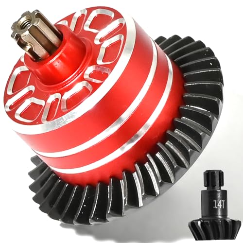 RC Transmission 35T Front and Rear Differential & 14T Main Gear for ARRMA 1/10 Big Rock Granite Kraton Outcast Sento Vorteks 1/8 Typhon Infraction Mojave Upgrade Parts Replace ARRMA ARA311156. - color: Red, size: Gear 35-14T