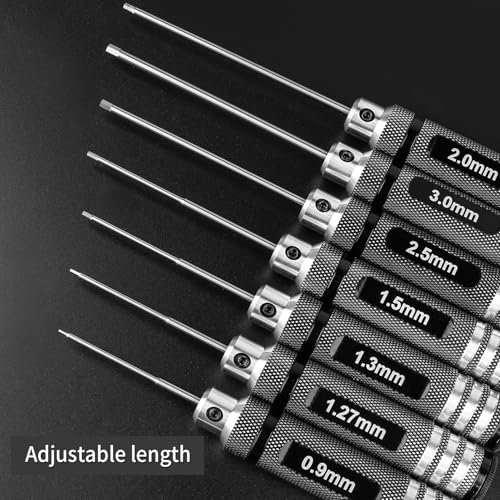 RC Hex Screwdriver Set 0.9mm 1.27mm 1.3mm 1.5mm 2.0mm 2.5mm 3.0mm 7pcs Allen Wrench Repair Tool Kit for RC Models