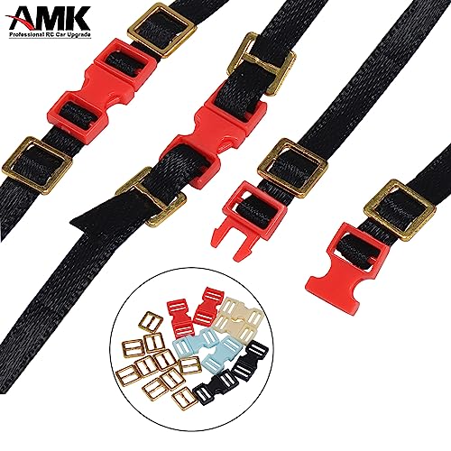 5Pcs Polyester Roof Rack Buckle Strap Luggage Carrier Cargo Net 1/10 RC Crawler Accessories Redcat TRX6 SCX10 TRX4 Upgrades (Red) - color: Red