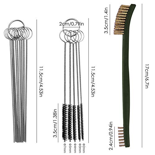 FineGood 9 Pcs Wire Brush Set - Carb Cleaner Kit with 3 Brass, 3 Steel, 3 Nylon Brushes for Car Detailing