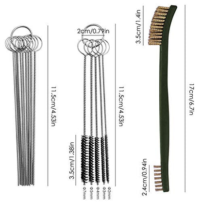 FineGood 9 Pcs Wire Brush Set - Carb Cleaner Kit with 3 Brass, 3 Steel, 3 Nylon Brushes for Car Detailing