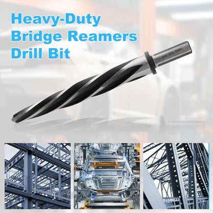 Rocaris 5 Pcs M2 HSS Taper Chucking Reamer Drill Bit Set | 3/8", 1/2", 5/8", 3/4", 13/16", For Steel, For Alloy, For Aluminum, For Wood & Plastic - size: 3/8 in, 1/2 in, 5/8 in, 3/4 in, 13/16 in