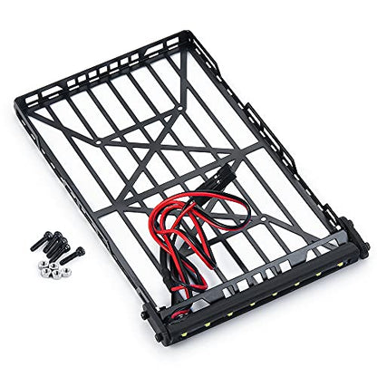1/24th RC Roof Rack Luggage Carrier with 8LED Light Bar for Axial SCX24 AXI00002 JLU CRC 1:24 RC Crawler Car