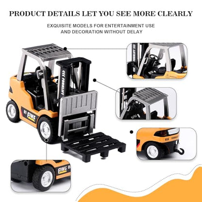 1/64 Scale Mini Desktop Drift RC Car,RC Forklift,RC Construction Vehicle 2.4Ghz with Gyro Micro Drift Racing Remote Contrl Cars Model Toys Hobby Gift for Adults and Kid Children's (Yellow-1) - color: Yellow-1