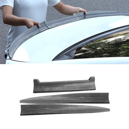 Universal Carbon Fiber Pattern Spoiler for Sedan, Coupe, Hatchback | 3-Section Adjustable & Cuttable | No-Drill Installation with 3M Tape | 40-55 Inches - color: Carbon fiber black