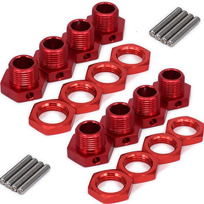 Aluminum RC 17mm Hex Wheel Nuts Adapter for Arrma 6s BLX Infraction Limitless Mojave Typhon hopups Upgrade Parts 8 pcs/Set(Red) - color: Red