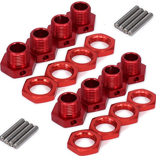 Aluminum RC 17mm Hex Wheel Nuts Adapter for Arrma 6s BLX Infraction Limitless Mojave Typhon hopups Upgrade Parts 8 pcs/Set(Red) - color: Red