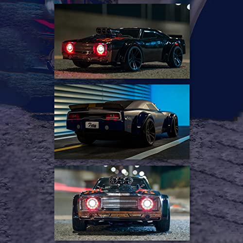 GoolRC RC Drift Car, 1:16 Scale Remote Control Car, 4WD 35KM/H High Speed Racing Car, 2.4GHz RC Drifting Car for Adults with Cool LED Lights, Extra Drift Tires and 2 Batteries (Red) - color: Red, size: 2 Batteries