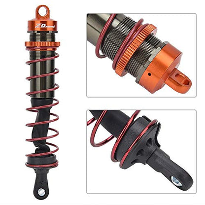 RC Shock Absorber, Oil Pressure Adjustable Metal Front Rear Damper for 1/8 Scale RC Cars Off-Road Racing High Speed Driving Hobbyist Use (Orange)