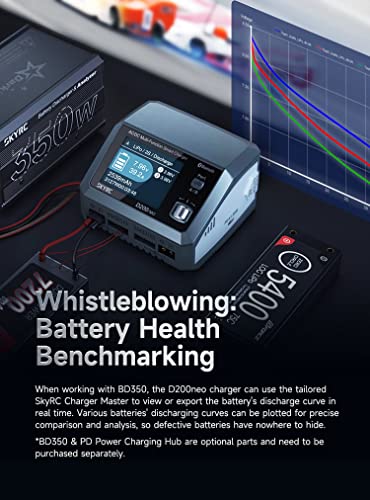 Sky RC D200neo Dual Charger 800w Lipo Battery Balance Charger BD350 Discharger AC/DC Multi-Function Smart Charger