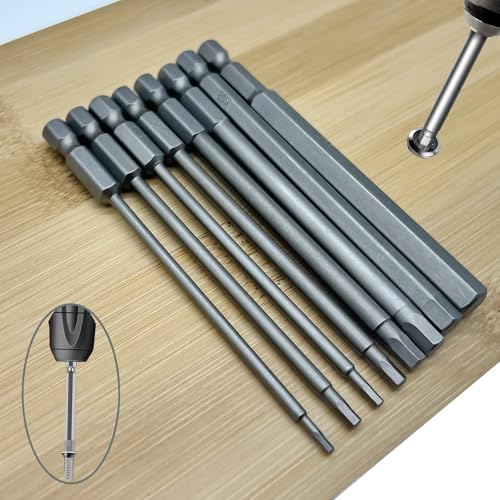 1/4" RC Hex Driver Bits 1.5mm 2mm 2.5mm 3mm 4mm 5mm 6mm 8mm Hex Head Allen Wrench Drill Bits Set for Screwdrivers Electric Screwgun/Power Drill(8PCS)